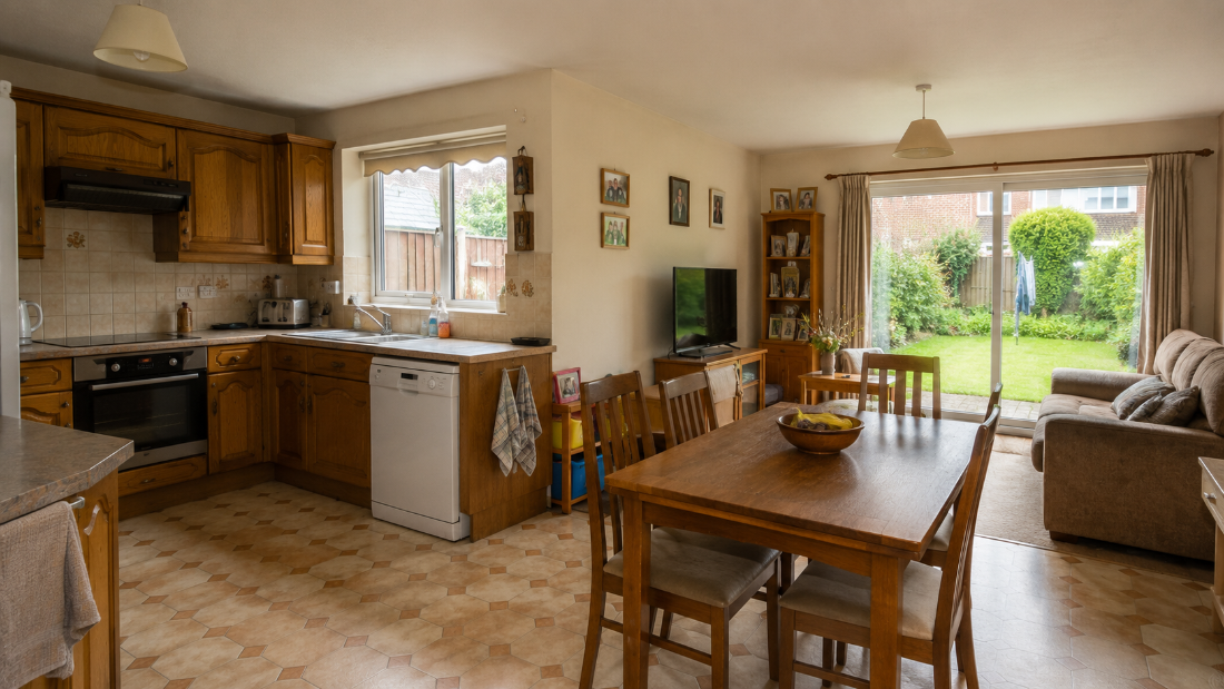 Coventry living room and kitchen before