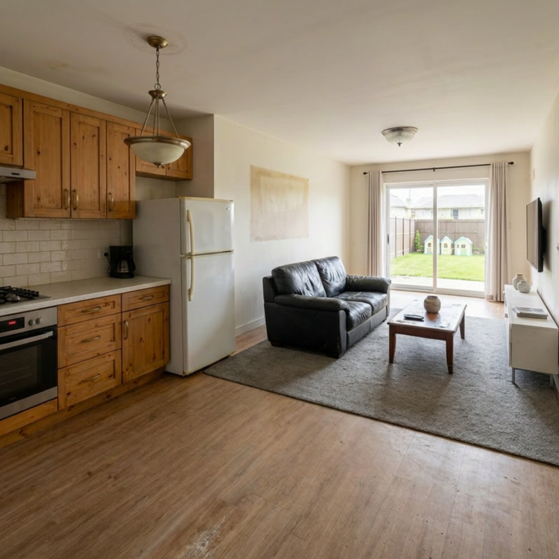 Milton Keynes living room and kitchen before